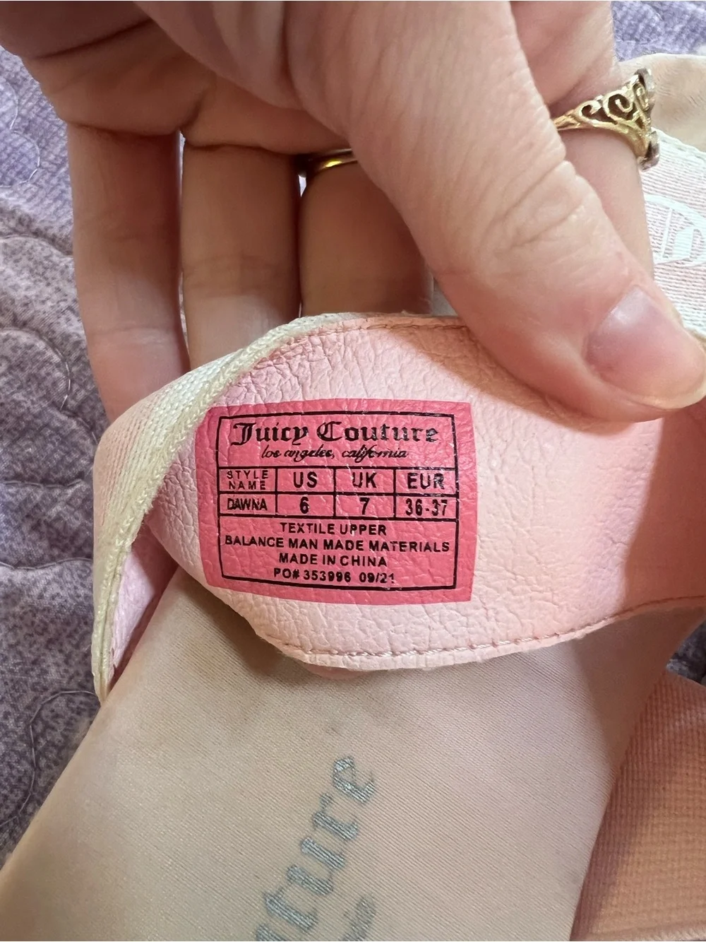 Juicy Couture Blush Pink Platform Slide Sandals
